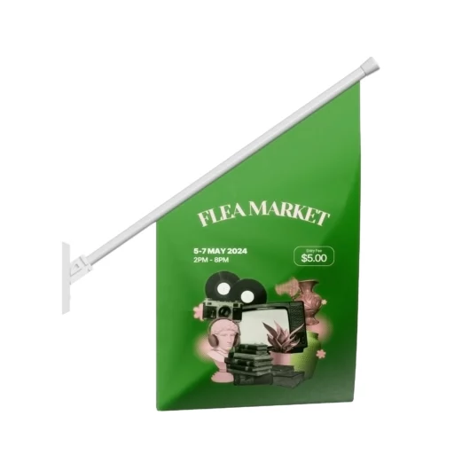 POS Wall Flag Pole and Mount Set