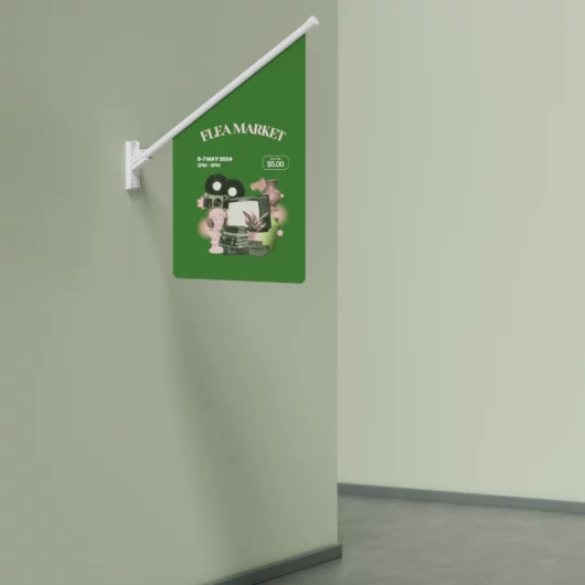 POS Wall Flag Pole and Mount Set