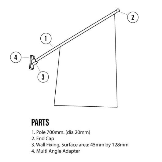 POS Wall Flag Pole and Mount Set