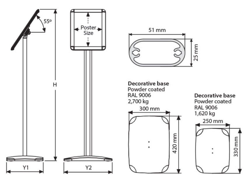 Black Pedestal Snapframe