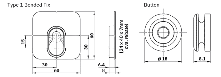 Type 1 Bonded Button-fix Dimension Type 1 Bonded Button-fix Dimension