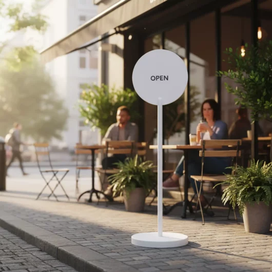 Mira Circle Standing Round Sign Mira Circle Standing Round Sign