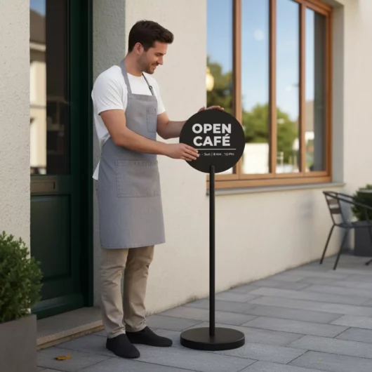 Mira Circle Standing Round Sign Mira Circle Standing Round Sign