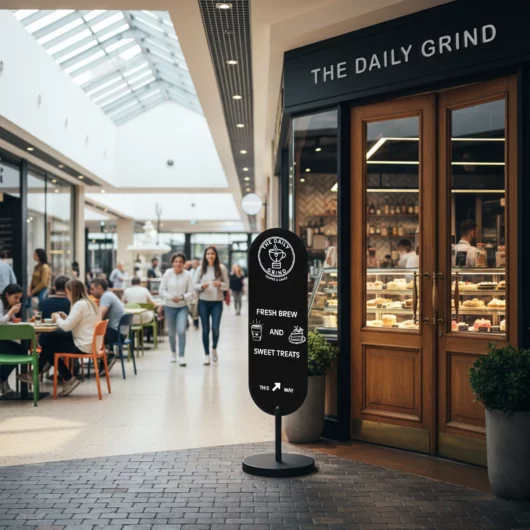 Mira Oval Standing Curve Sign